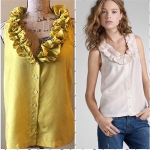 J crew ruffle button down Cami